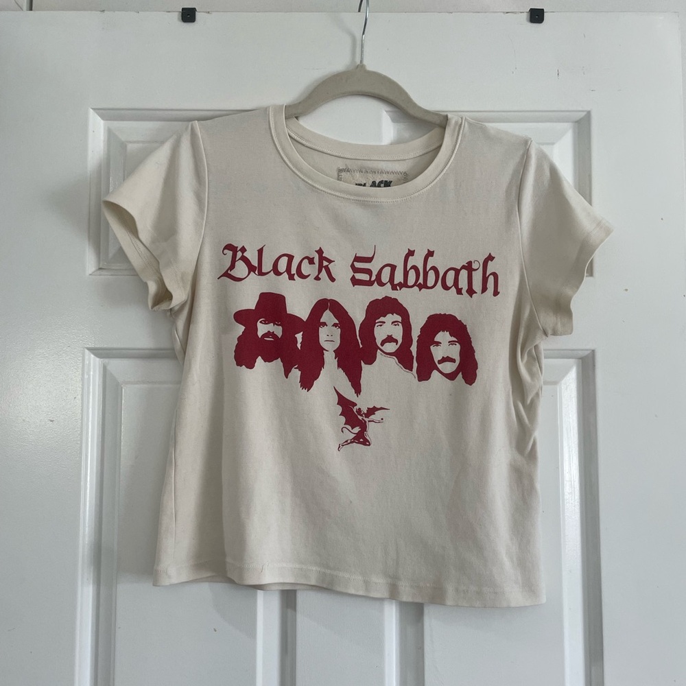 Cream and Red Black Sabbath Short Sleeve Tee